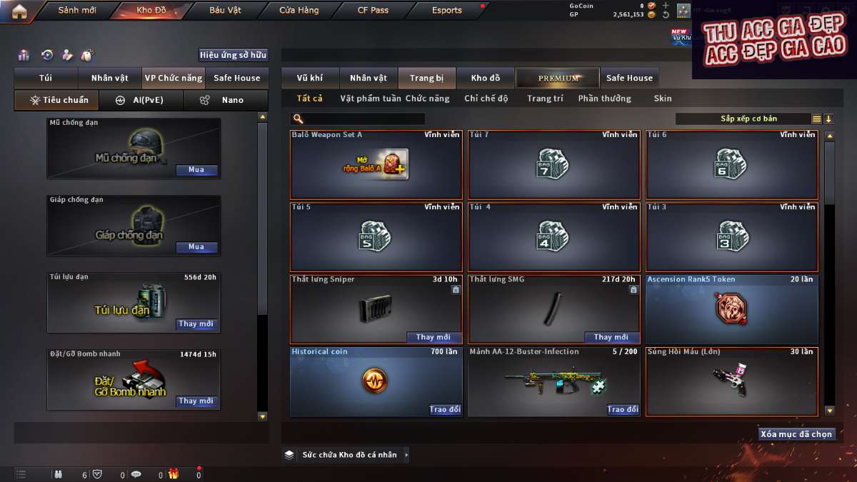 shop acc cf uy tin gia re
